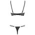 Cottelli - stroppeløs bh & tanga (svart) - 80B/M