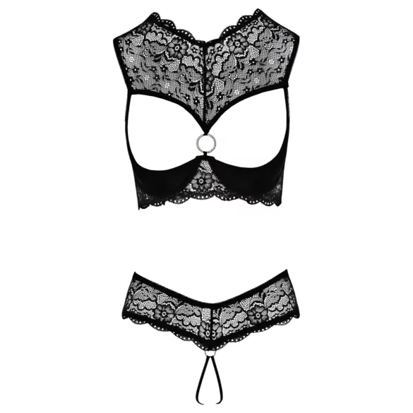 Cottelli - Åpent bh-sett (svart) - 85B/L