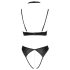 Cottelli - BH-sett med blonder og halsbånd (svart) - 80B/M