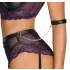 Cottelli Bondage - BH-sett og håndjern (svart-lilla) - XL