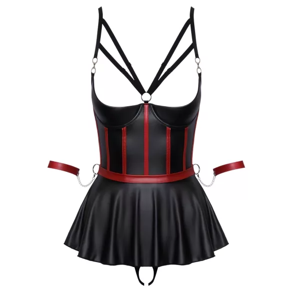 Cottelli Bondage - glinsende sett og håndlenker (svart) - 85B/L