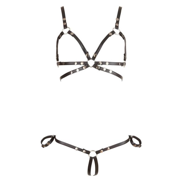 Cottelli Bondage - skinnende bikinisele (svart) - M