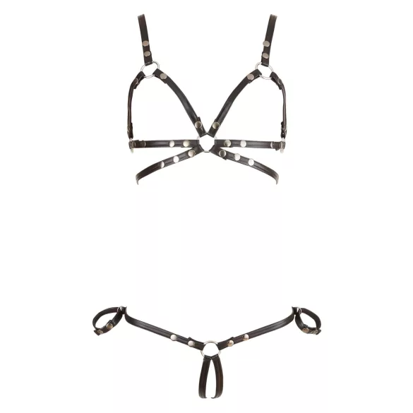 Cottelli Bondage - skinnende bikinisele (svart) - L
