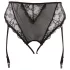 Cottelli Plus Size - sort med blonde & strømpeholder (svart)