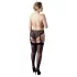 Cottelli Plus Size - sort med blonde & strømpeholder (svart)