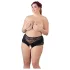 Cottelli Plus Size - blondetruse med perler (sort) - XL