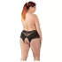 Cottelli Plus Size - blondetruse med perler (sort) - 4XL