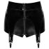 Noir - skinnende hotpants med strømpeholder (svart) - M