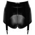 Noir - skinnende hotpants med strømpeholder (svart) - M