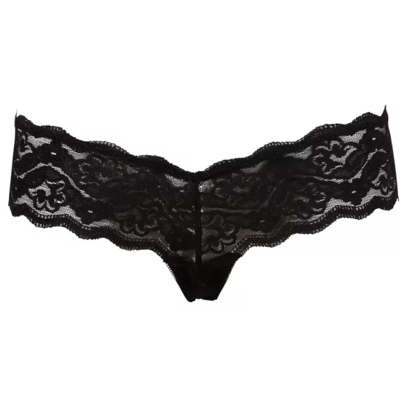 Cottelli - Perleblonde tanga (svart) - XL