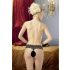 Cottelli - Perleblonde tanga (svart) - XL