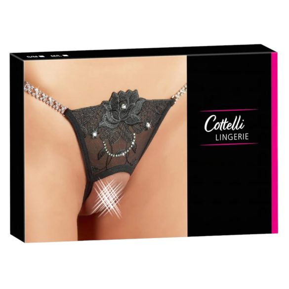 Cottelli - Glitrende blomst - åpen tanga - M/L