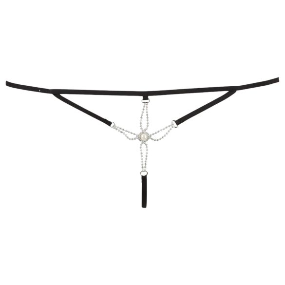 Cottelli - Strasspyntet åpen truse (svart) - M/L