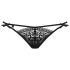 Obsessive Intensa - dobbel stroppet blondetanga (svart) - L/XL