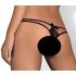 Obsessive Intensa - dobbel stroppet blondetanga (svart) - L/XL