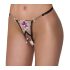 Cottelli - Luksuriøs brodert lilje tanga (svart-hvit) - M/L