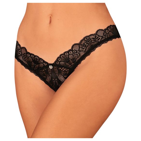 Obsessive Donna Dream - Lokkende blondetanga (svart) - M/L