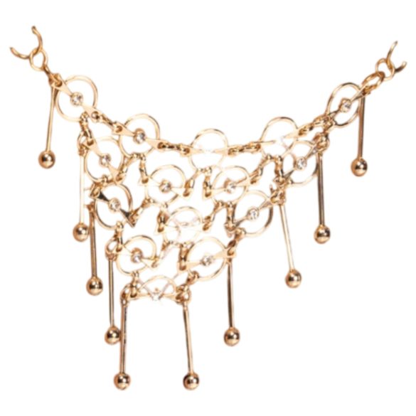 Cottelli - åpent strengtanga med pynt - svart (S-L)