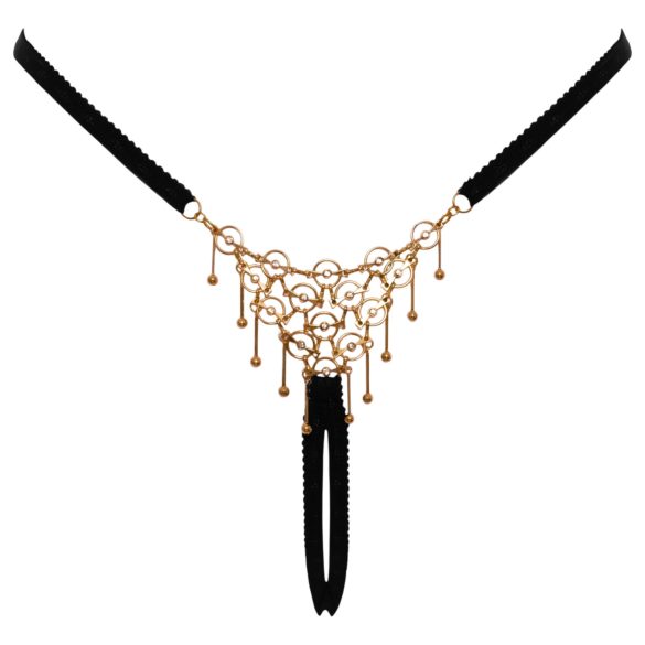 Cottelli - åpent strengtanga med pynt - svart (S-L)