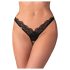 Obsessive - gjennomsiktig blonde tanga (svart)