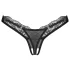 Obsessive - gjennomsiktig blonde tanga (svart) - 2XL/3XL