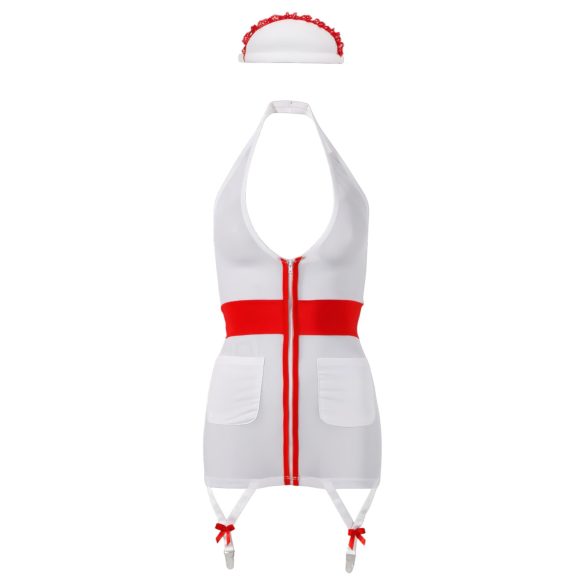 Cottelli - Forførende sykepleierdrakt med strømpebånd - XL