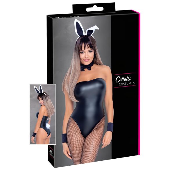 Cottelli Bunny - glinsende sexy kanindrakt (5 deler) - L