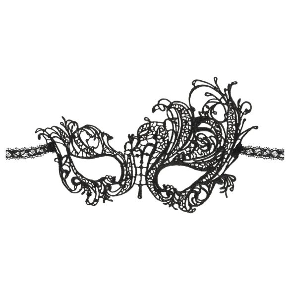 Cottelli - Brodert asymmetrisk maske (svart)