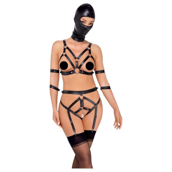 Bad Kitty - kroppsele og maske (svart) - M