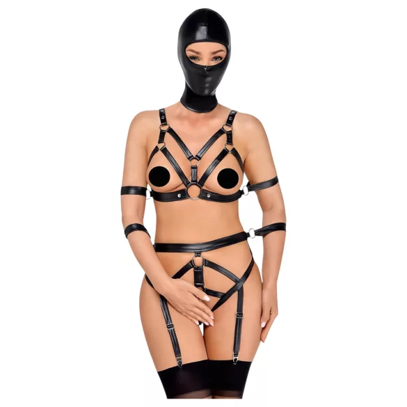 Bad Kitty - kroppsele og maske (svart) - L