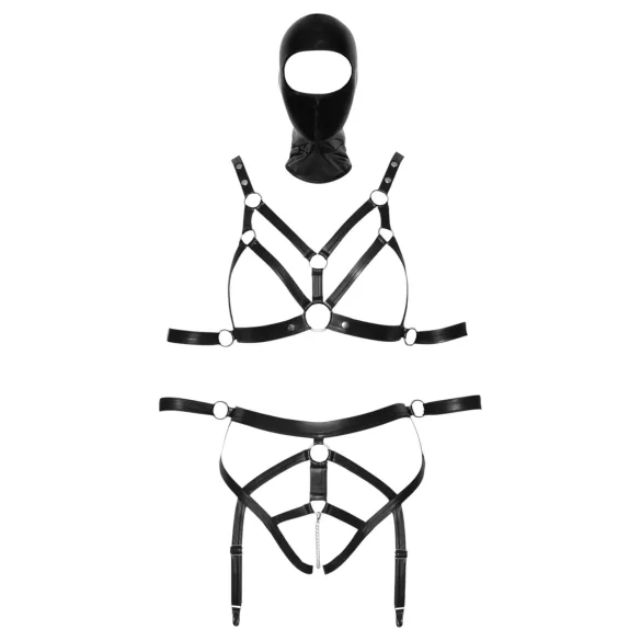 Bad Kitty - kroppsele og maske (svart) - L