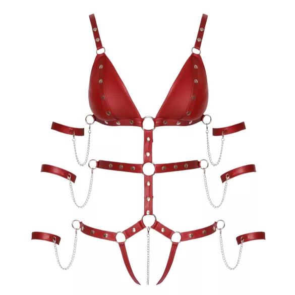 Bad Kitty - piggete bondage-body (rød) - M