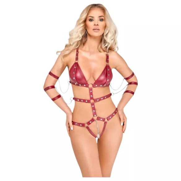 Bad Kitty - piggete bondage-body (rød) - L