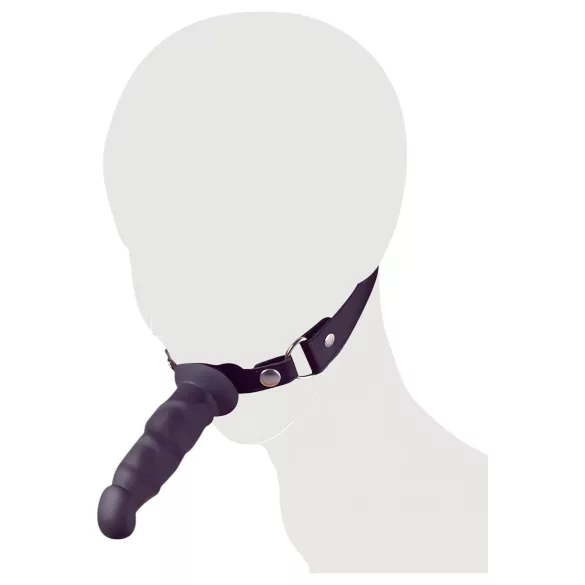 Fetish - munnknebel med dildo (svart)