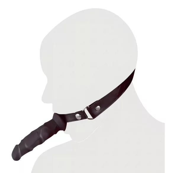 Fetish - munnknebel med dildo (svart)