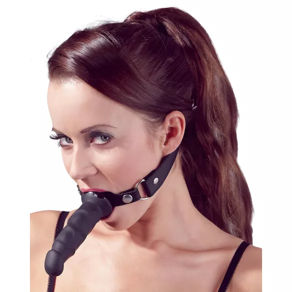 Fetish - munnknebel med dildo (svart)