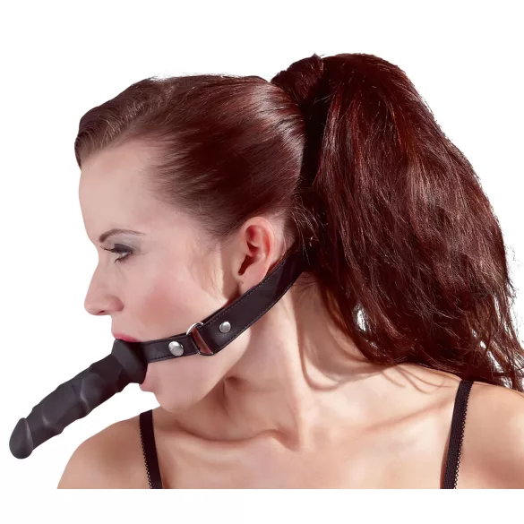 Fetish - munnknebel med dildo (svart)