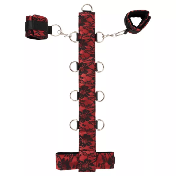 Bad Kitty – Asiatisk bondage-sett for nakken (rød-svart)