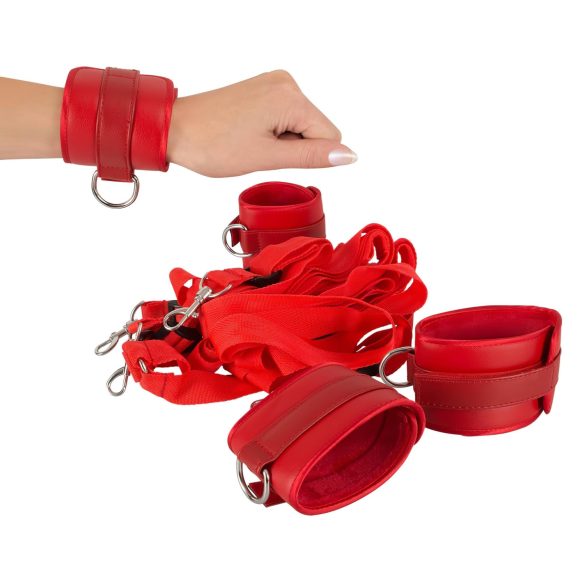 Bad Kitty - rød bondage sett med borrelås