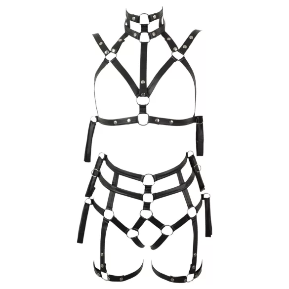 Bad Kitty - Bondagesett med body og bh (svart)