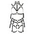 Bad Kitty - Bondagesett med body og bh (svart) - L/XL