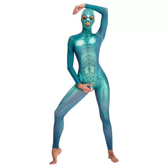 Beasty Suits Reptiloid Roleplay - krypdyr-rollespillkostyme med maske (grønn) - L/XL