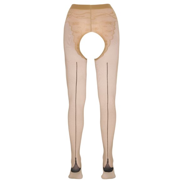 Cottelli - Stripete Sexstrømper (naturlig)