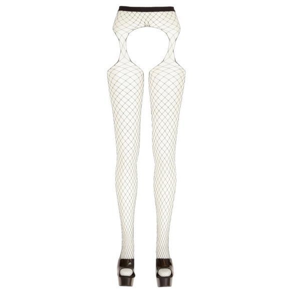 Cottelli - Åpen nettingstrømpebukse, store masker - svart (S-L)