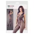 NO: XQSE - ermeløs, åpen svart nettingcatsuit (S-L)