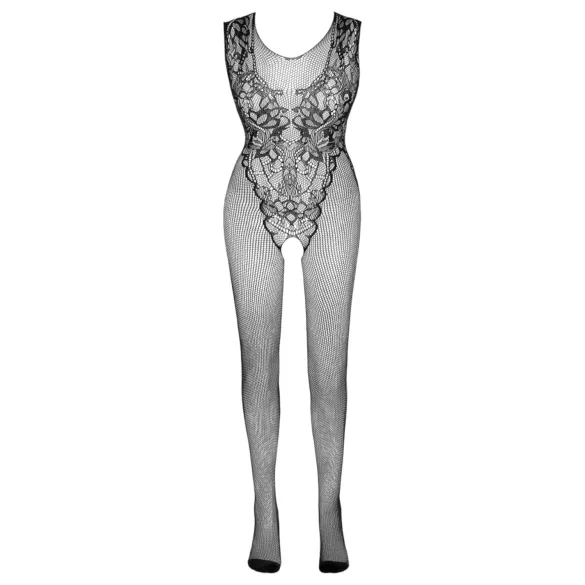 NO: XQSE - ermeløs, åpen svart nettingcatsuit (S-L)