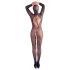 Cottelli Fantasy - åpen netting catsuit med maske (svart) - S-L