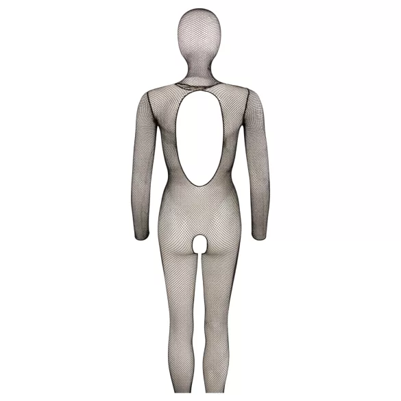 Cottelli Fantasy - åpen netting catsuit med maske (svart) - S-L