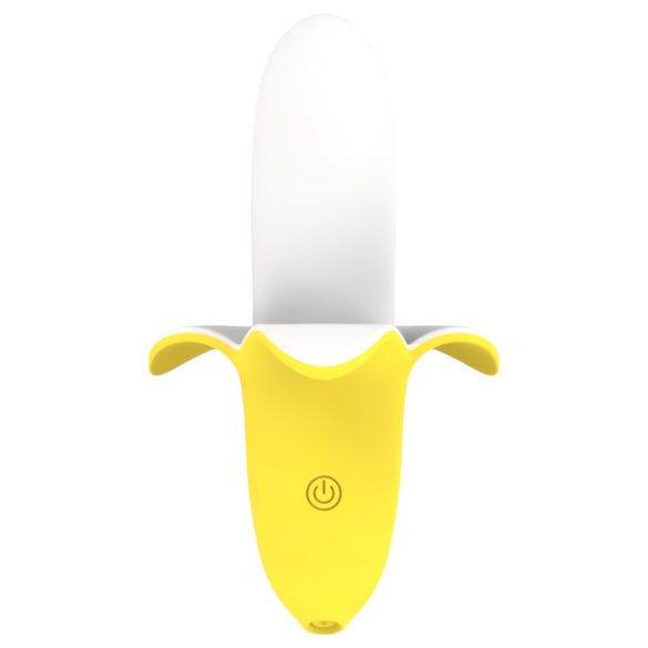 Ensomme - oppladbar, vanntett bananvibrator (gul-hvit)