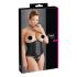 Cottelli Plus Size - Sort korsett i sateng (svart)